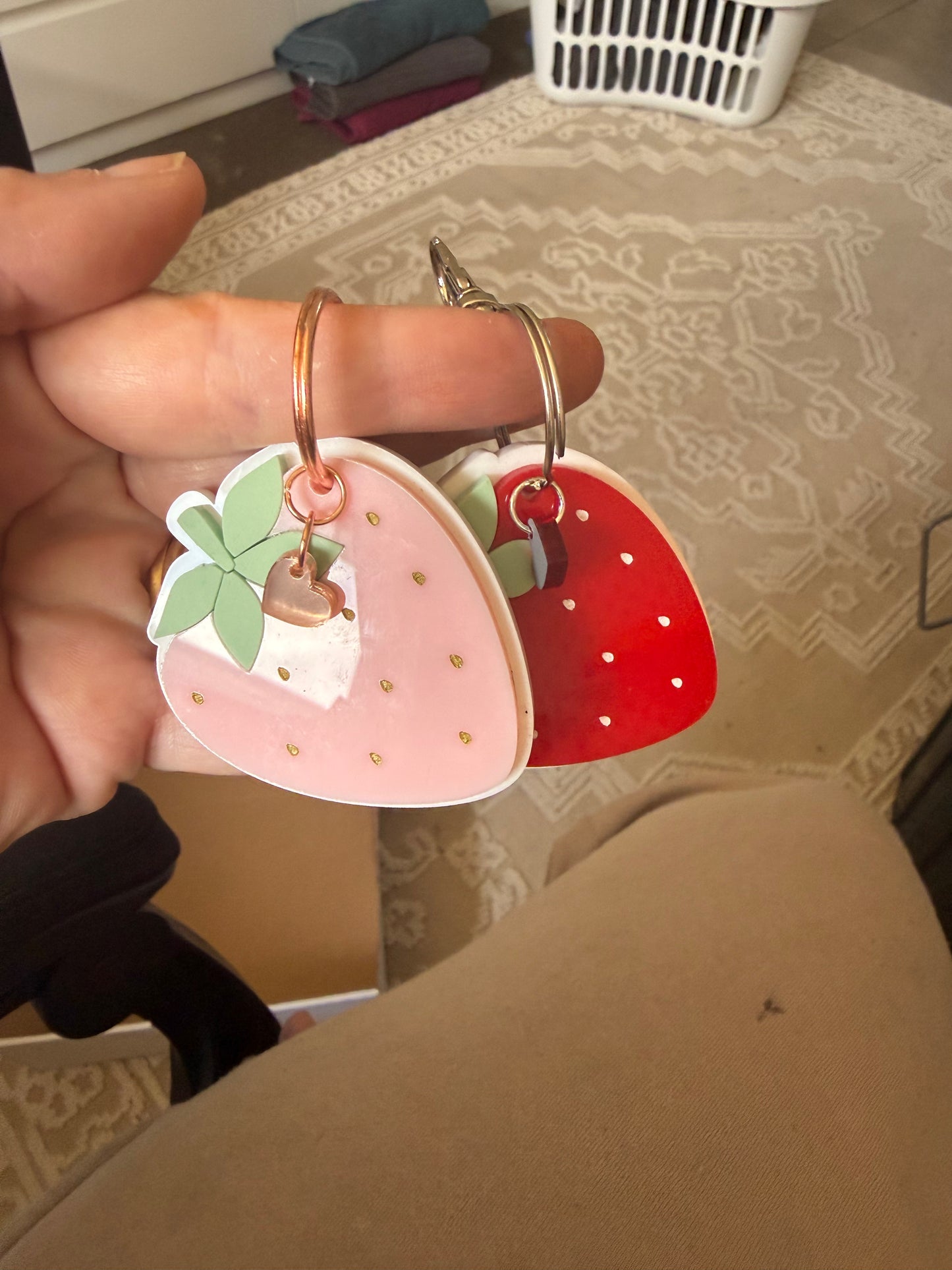 strawberry key ring